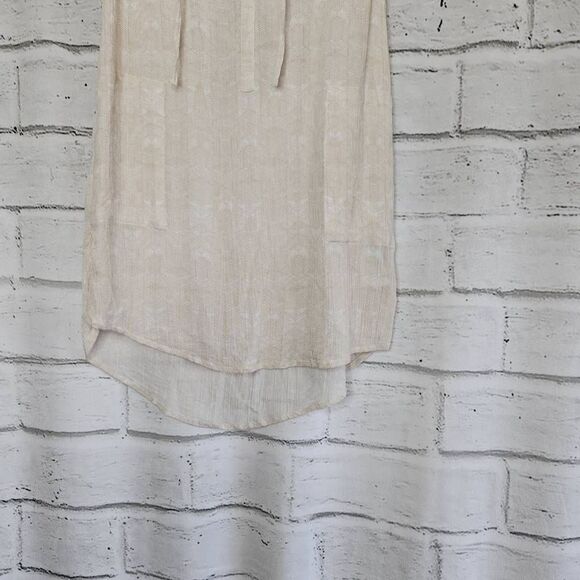 Prana Breathe Women's Natassa Crinkle Cream Sleeveless High Low Tunic Top Medium - Picture 4 of 12